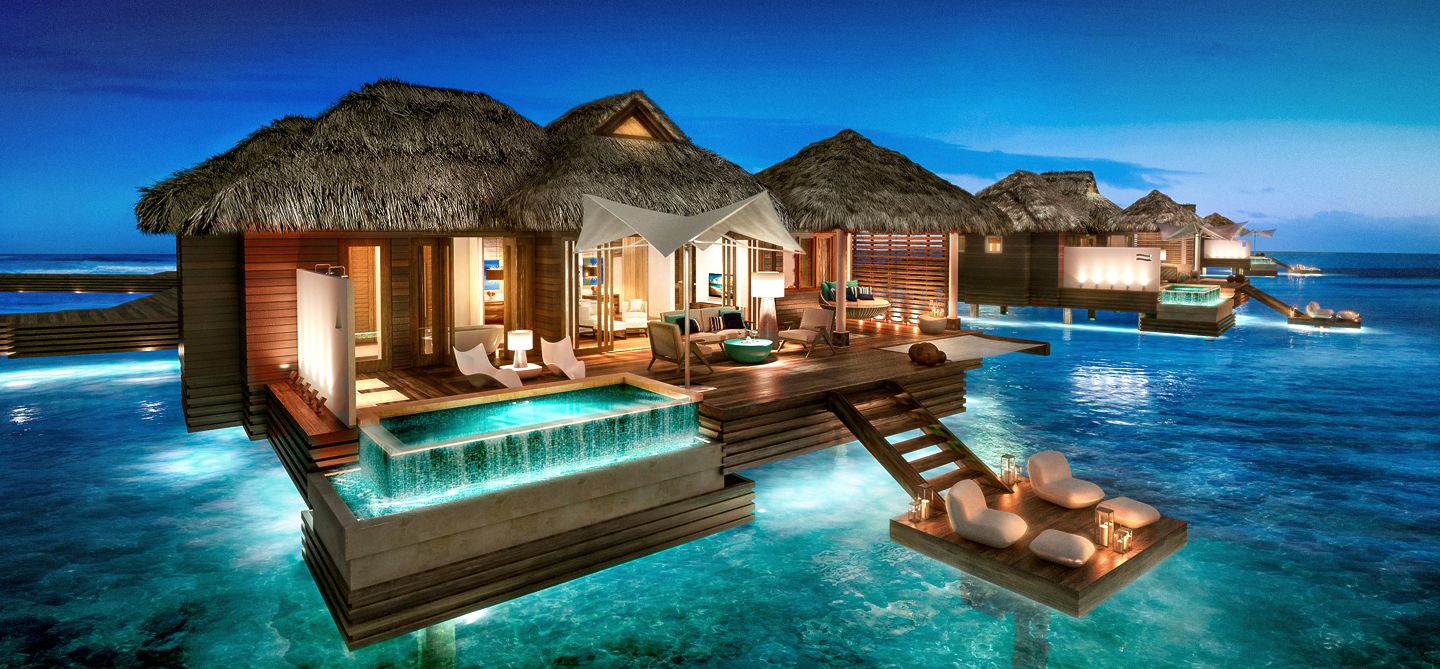 Sandals Royal Caribbean Over-The-Water Villas, Montego Bay, Jamaica. https://www.jamaica-reggae-music-vacation.com/Sandals-Royal-Caribbean.html