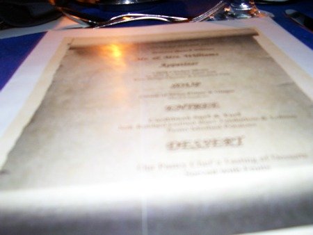 Menu at Couples Ocho Rios beach dinner